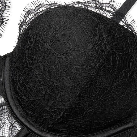 NWT Victoria's Secret Black Very Sexy Bombshell Add 2 Cups Lace Teddy - Picture 5 of 7